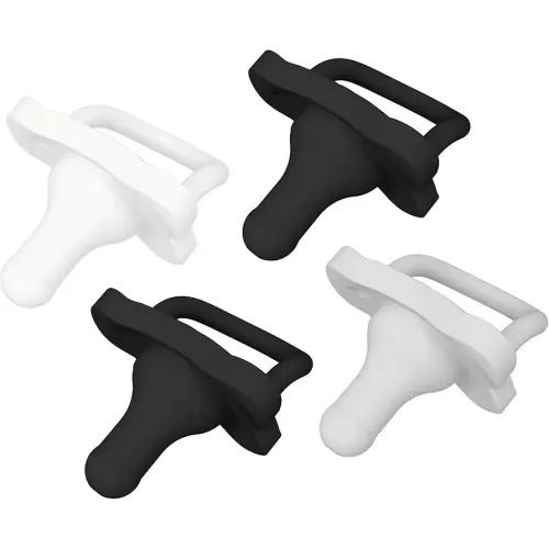 Dr. Brown's HappyPaci 100% Silicone Baby Pacifier, Contoured One-Piece Design, Gray, Black, White, 0-6m, BPA-Free, 4-Pack