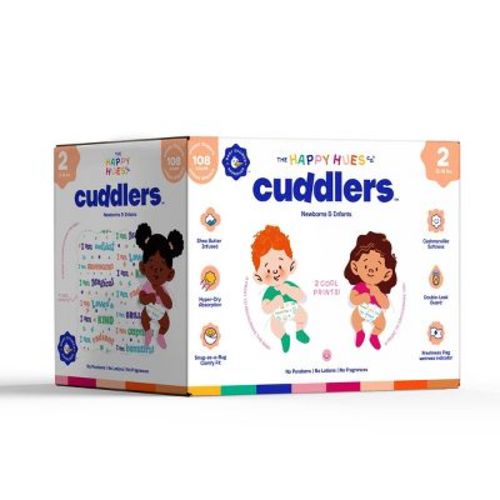 Happy Hues Cuddlers Disposable Diapers Size 2