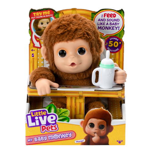 Free Shipping! Little Live Pets My Baby Monkey Mango Interactive Plush Toy with 50+ Sounds and Reactions
