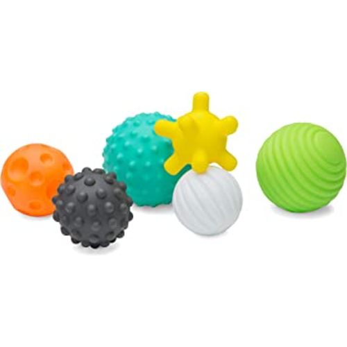 Infantino Textured Multi Ball Set - Toy for Sensory Exploration and Engagement for Ages 6 Months and up, 6 Piece Set
