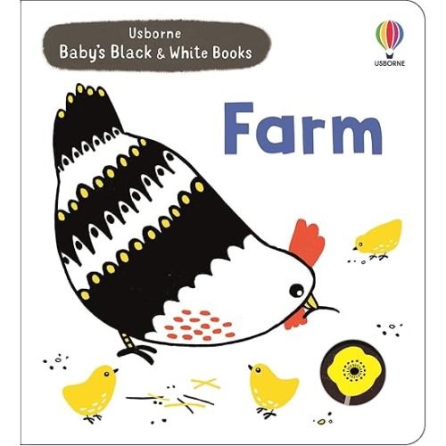 Baby's Black and White Books Farm: A High-Contrast Peek-Through Board Book About Farm Animals for Babies