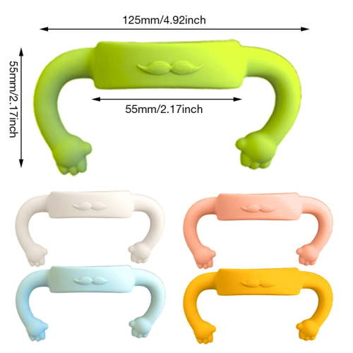 Soft Silicone Baby Bottle Handles, Ergonomic Anti-Slip Infant Bottle Holder for Self-Feeding, Fits Baby Bottles with Diameter Over 5CM