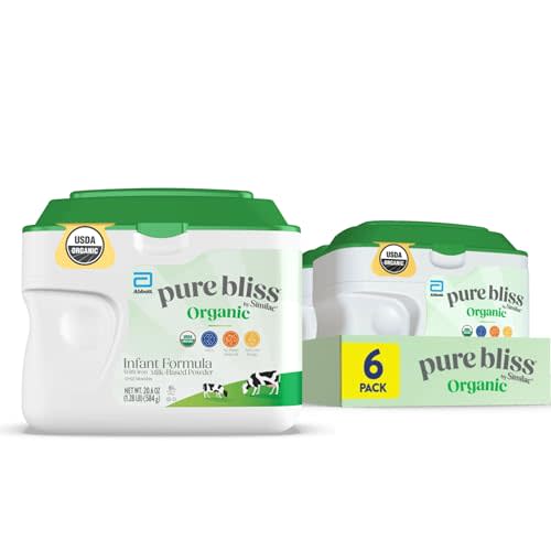 Pure Bliss by Similac Organic Infant Formula, Easy to Digest, USDA-Certified Organic, Powder, 20.6-oz Tub, Pack of 6