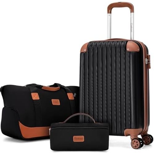 Carry On Luggage Sets 3 Piece, 20 Inch Luggage 22x14x9 Airline Approved with Wheels and TSA Lock, ABS Lightweight Hardshell Travel Suitcase Set with Duffel Bag Travel Bag for Men Women