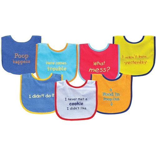 Luvable Friends Baby Cotton Terry Drooler Bibs with PEVA Back, Transportation, One Size