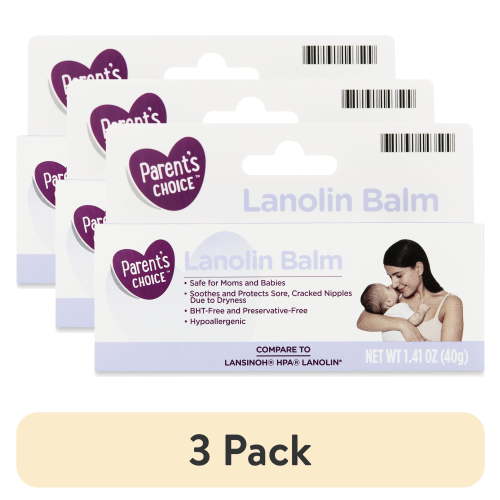 (3 pack) Parent's Choice Lanolin Nipple Balm for Breastfeeding Mothers, 1.41 oz