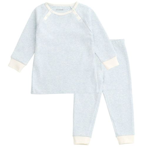 Cozeeme Newborn Baby Boys Modal Layette T-Shirt and Pants Play Set Outfit Blue Heather 6-9 Months