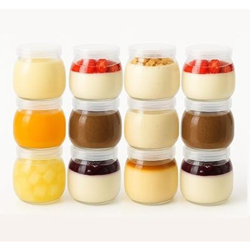 Baby Food Storage Containers,12 Pack Baby Food Containers with Lids,4 oz Glass Baby Food Jars,Small Snack Containers for Toddlers,Thickened Baby Food Storage Containers for Infant and Baby