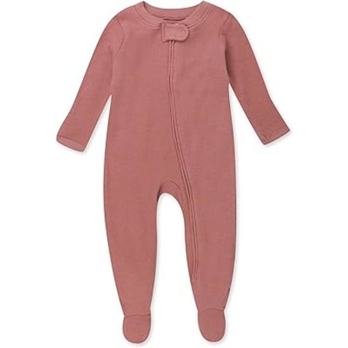 HonestBaby Baby Girls' Sleep and Play Footed Pajamas One-Piece Sleeper Jumpsuit Zip-front Pjs Organic Cotton
