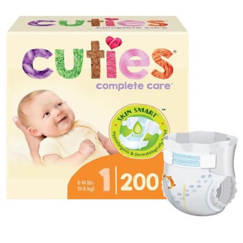 Cuties Complete Care Baby Diaper Size 1, 8 to 14 lbs. CDB001, 25 Ct