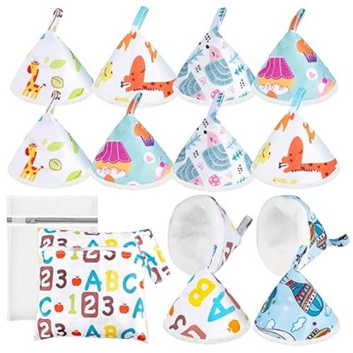 12 Pcs Flannel Pee Covers for Baby Boys with Storage Bag & Laundry Bag, Reusable Peepeeteepe Baby Boy, Strong Absorbent Pee Shield Pee Tent for Diaper Changes for New Parents Gift(B)