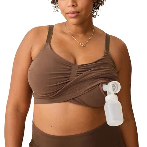 Kindred Bravely Sublime Hands Free Pumping Lounge & Sleep Bra, Nursing Bra | Adjustable straps, wire free & unpadded design. Compatible with all standard and wearable breast pumps