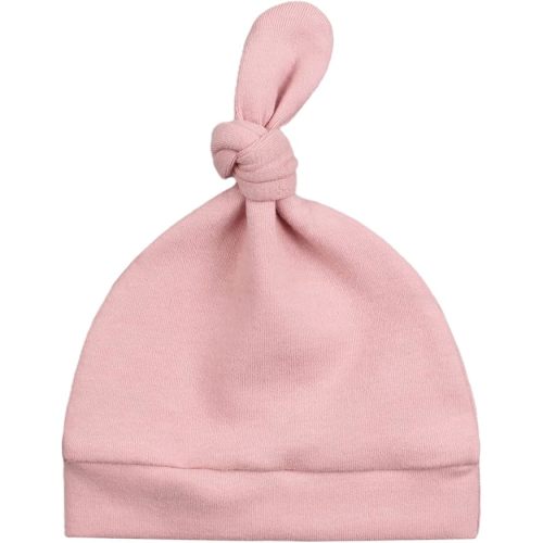 Newborn Baby Hat Infant Baby Boys Beanie Top Knot Stretchy Hats for Girls 100% Organic Cotton