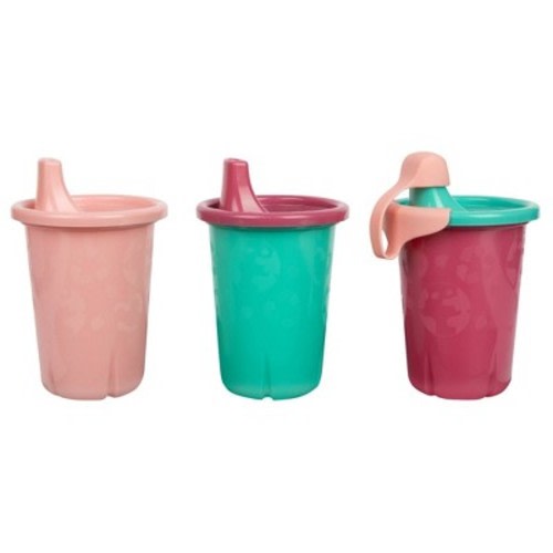 The First Years Greengrown Reusable Spill-proof Sippy Toddler Cups - Pink - 3pk/10oz