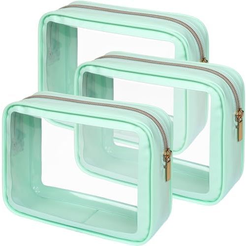 PACKISM TSA Approved Toiletry Bag - Upgrade Color-Edged Clear Makeup Bags, Clear Toiletry Bags For Traveling Fits Various Storage Needs