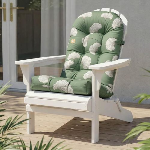 Rocking Chair Cushion, Waterproof Patio Chair Cushions with Ties, Back Pads for Indoor/Outdoor Furniture, High-Back Adirondack & Glider Chair Replacement Cushions,Ginkgo-Breeze