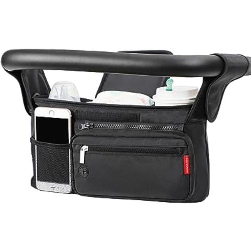 Universal Baby Stroller Organizer with Cup Holder, Gifts for Mom Mother, Convenient Stroller Caddy Accessories Fits for Uppababy, Baby Jogger, Britax, Nuna