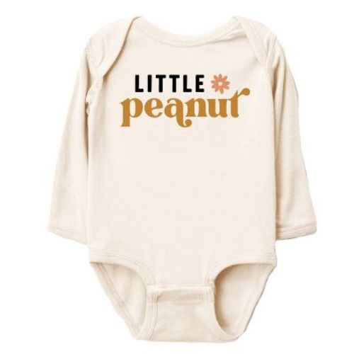 The Juniper Shop Boho Little Peanut Long Sleeve Bodysuit - 6M - Natural