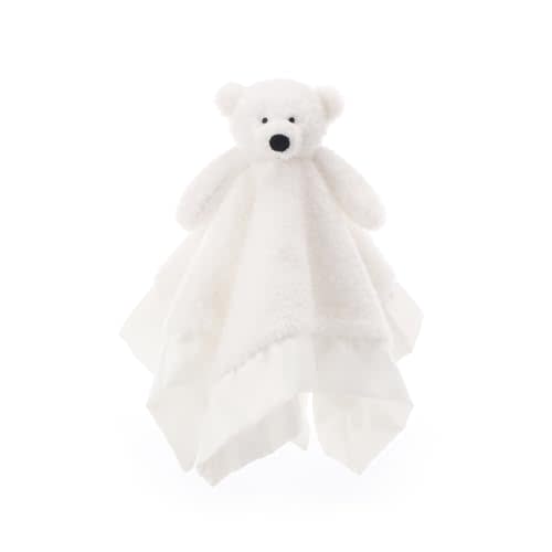 Apricot Lamb Stuffed Animals Soft Security Blanket White Polar Bear Infant Nursery Character Blanket Luxury Snuggler Plush(White Polar Bear, 14 Inches)