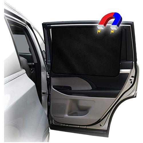 ggomaART Car Side Window Sun Shade - Universal Reversible Magnetic Curtain for Baby and Kids with Sun Protection Block Damage from Direct Bright Sunlight, and Heat - 1 Piece of Black Mesh