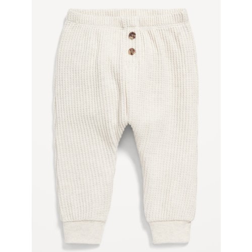 Unisex Thermal-Knit Buttoned Jogger Pants for Baby