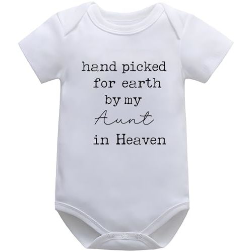 Handpicked for Earth by My Aunt in Heaven Bodysuits for Baby Funny Infant Boy Girl Romper Auntie Newborn Clothes