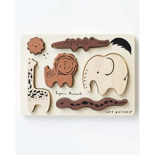 safari animals wooden tray puzzle