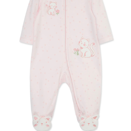 Sweet Kitties 2-Way-Zip Footed One-Piece