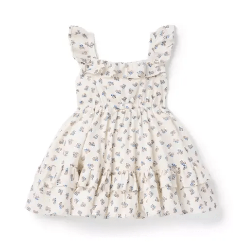 Girl Alpine Ecru Ditsy Floral Ditsy Floral Ruffle Dress by Janie and Jack