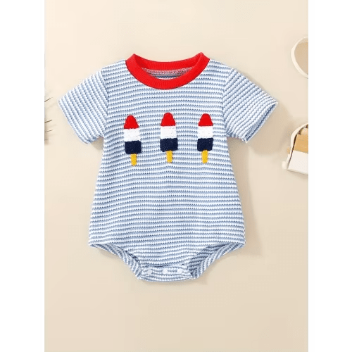 yt2697 unisex ice cream pattern towel romper 3 - Temu