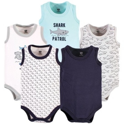 Luvable Friends Hudson Baby Sleeveless Bodysuits, Oceanic Shark, 12-18M