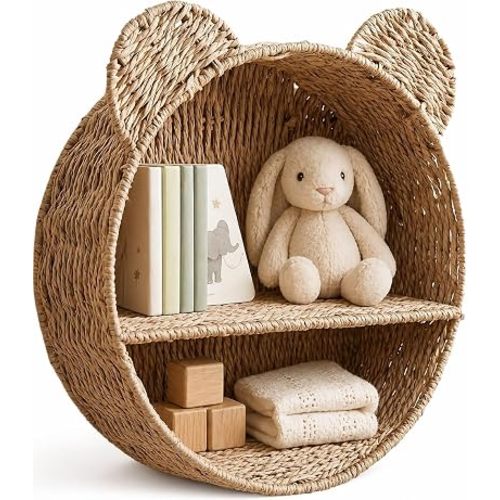 Teddy Bear Shelf, Nursery Shelves, Paper Rope Hanging Basket