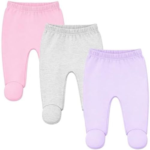 123 Bear Baby Soft Cotton Spandex Pants with Feet