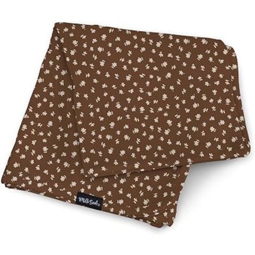 Milk Snob Infant Boy/Girl Swaddle & Receiving Blanket (Brown Sugar Bloom)
