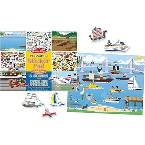 Melissa & Doug Reusable Sticker Pad: Vehicles