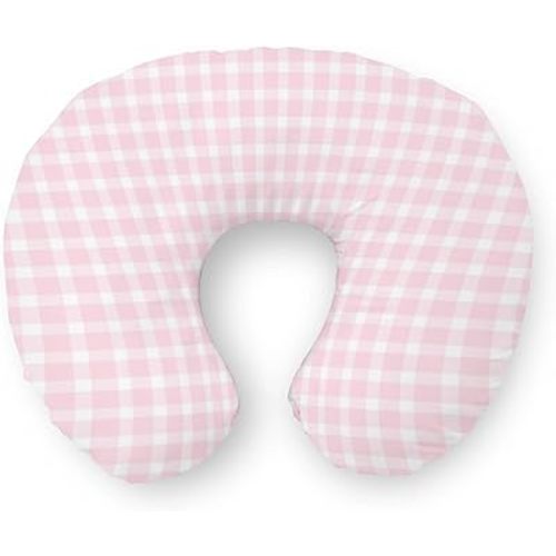 Pink Plaids Nursing Pillow Covers Pastel Pink and White Gingham Checks Soft Stretchy Removable Covers for Breastfeeding Pillows Pastel Checkered Pillow Slipcover for Baby Girls Boys Newborn