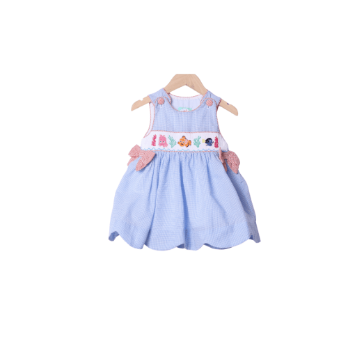 Smocked Sea Friends Seersucker Dress