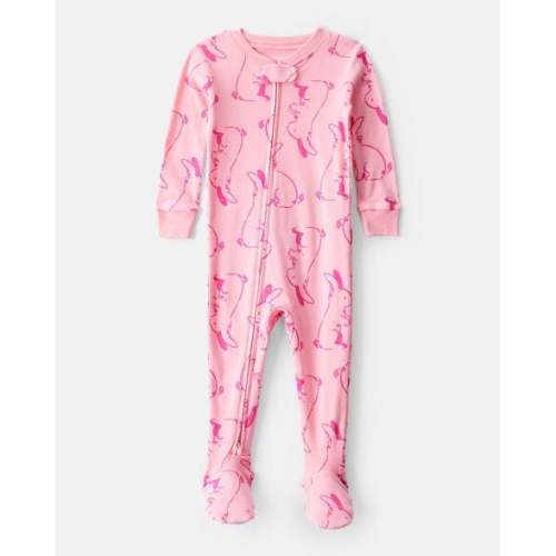 Baby Girl Bunny 100% Cotton Snug Fit 2-Way Zip Footie 1-Piece Pajamas - Pink | Carter's
