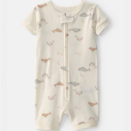 Baby Whale 100% Cotton 1-Piece Romper Pajama - Ivory | Carter's