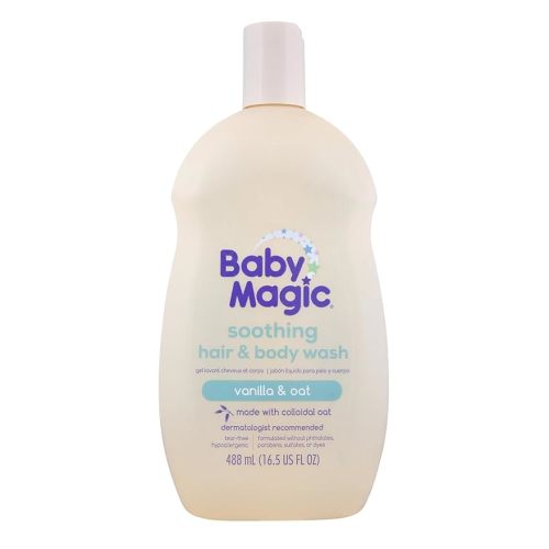 Baby Magic Soothing Hair & Body Wash, Vanilla & Oat, Soothes and Cleanses, Specially Formulated for Baby's Delicate Skin, Tear Free, Hypoallergenic, Dermatologist Recommended, 16.5 Fl Oz