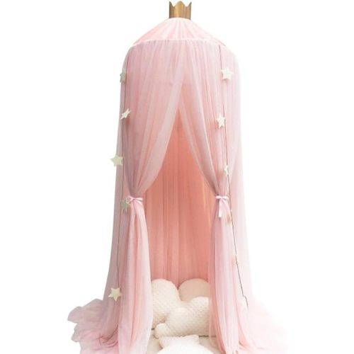 ESUPPORT Dome Princess Bed Canopy Round Lace Mosquito Net Play Tent Hanging House Decoration Lace Netting Curtains for Indoor Outdoor