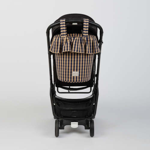 Vichy Basket - Navy + Caramel · Minicoton