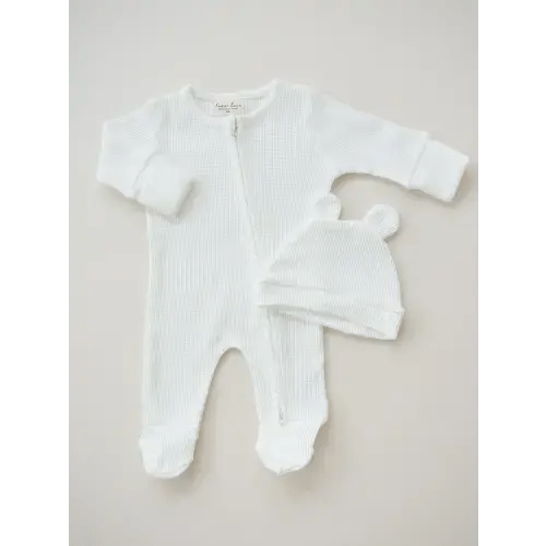 Luna + Luca Bear Waffle Set - White