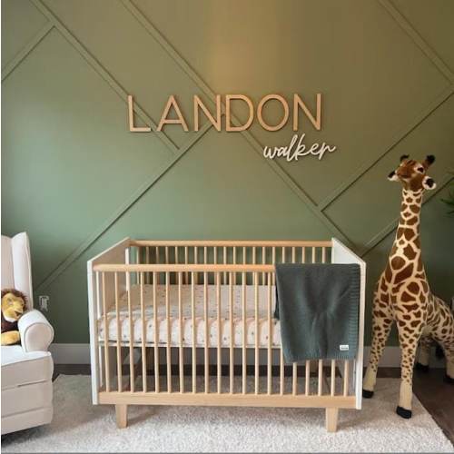 Double Name Sign | Custom Wooden Name Sign | Two Names | Nursery Wall Décor | Nursery Wall Hanging | Custom First & Middle/Last Name Cut Out