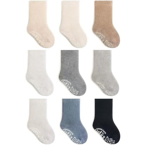 Toddler Socks Unisex Baby Baby Crew Cotton Cuff Socks for Infant Girls Stocking Stuffer for Kids 0-36 Months