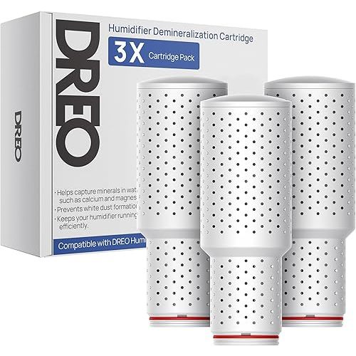 Dreo Demineralization Cartridge 3-Pack for Humidifiers, Compatible with Dreo Humidifiers HM311/311S/524/524S, Prevent Mineral Build-up, Filter Hard Water, Eliminate White Dust