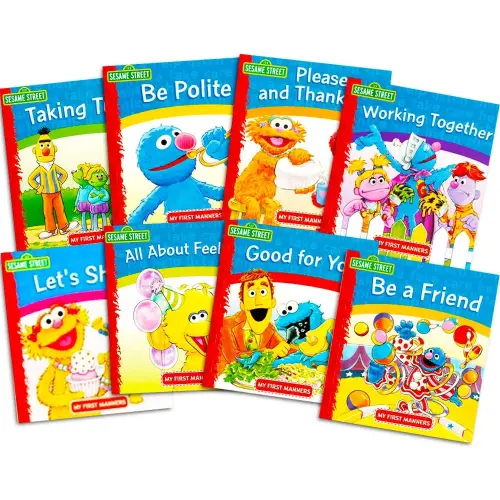 Sesame Street Elmo Manners Books for Kids Toddlers - Set of 8 Manners Books