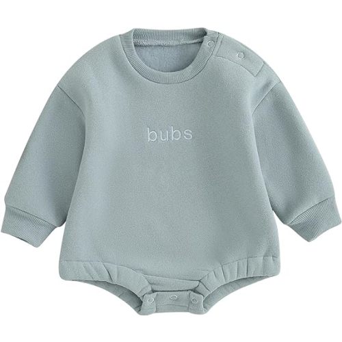 VISGOGO Newborn Infant Baby Boy Girls Oversized Romper Little Dude Sweater Onesie Coming Home Outfit Neutral Clothes