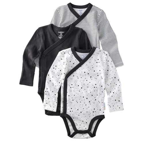 Butterblu Baby Sterling 3-pack Kimono Bodysuits 100% Organic Cotton Side Snap for Baby Boys & Girls