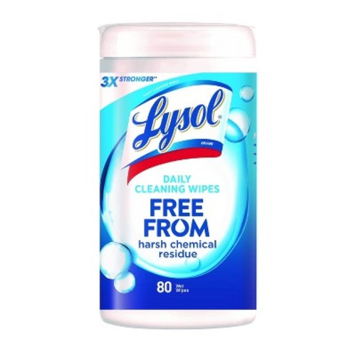 Lysol Daily Cleansing Wet Wipes Free From Harsh Chemical Residue - 80ct
